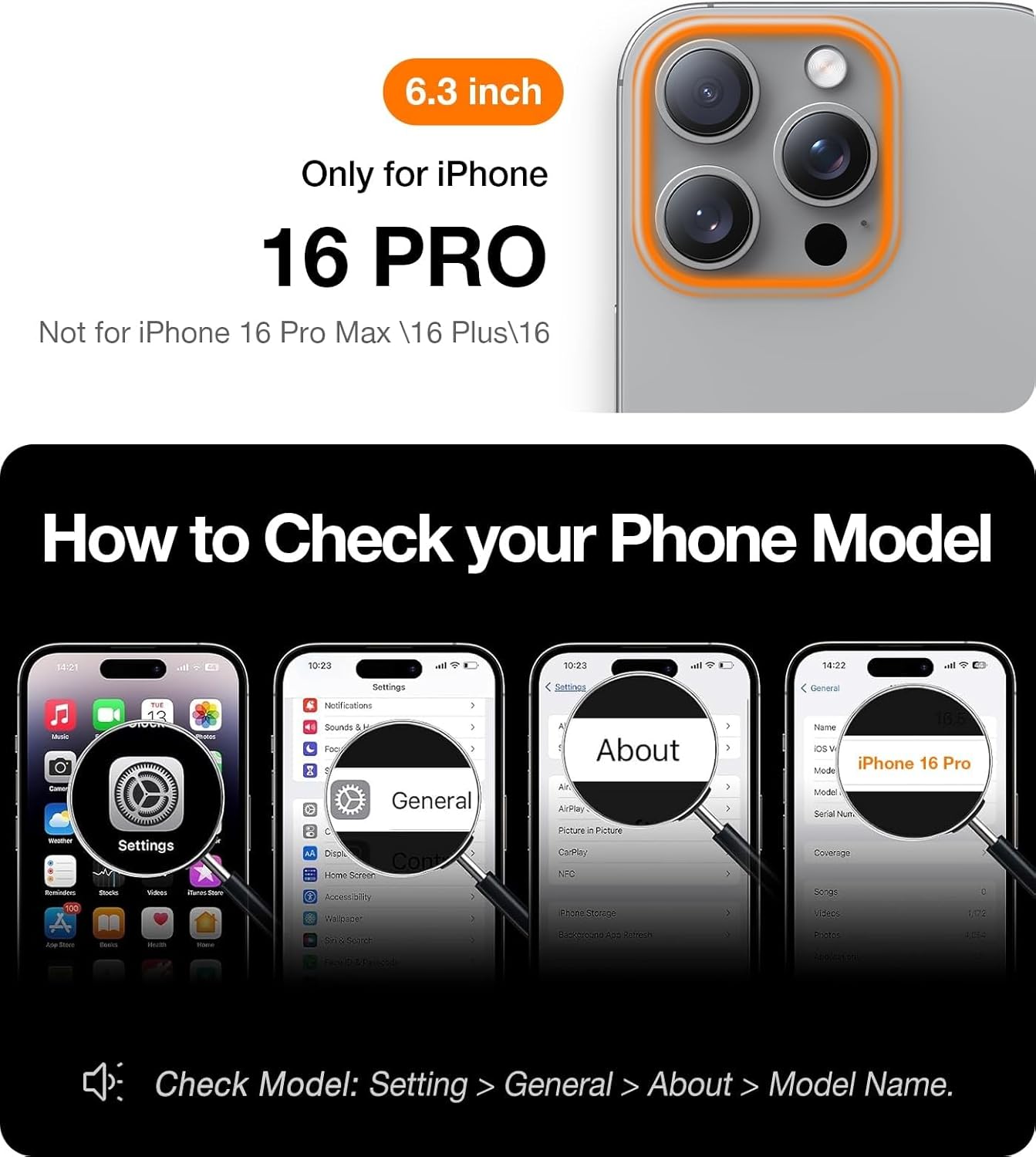TORRAS Upgraded 360° Rotable Stand Magnetic Shockproof for iPhone 16 Pro Case with Full Camera Protection, Fit for MagSafe, 16FT Mil-Grade Shockproof Slim Phone Case for iPhone 16 Pro 6.3", Black