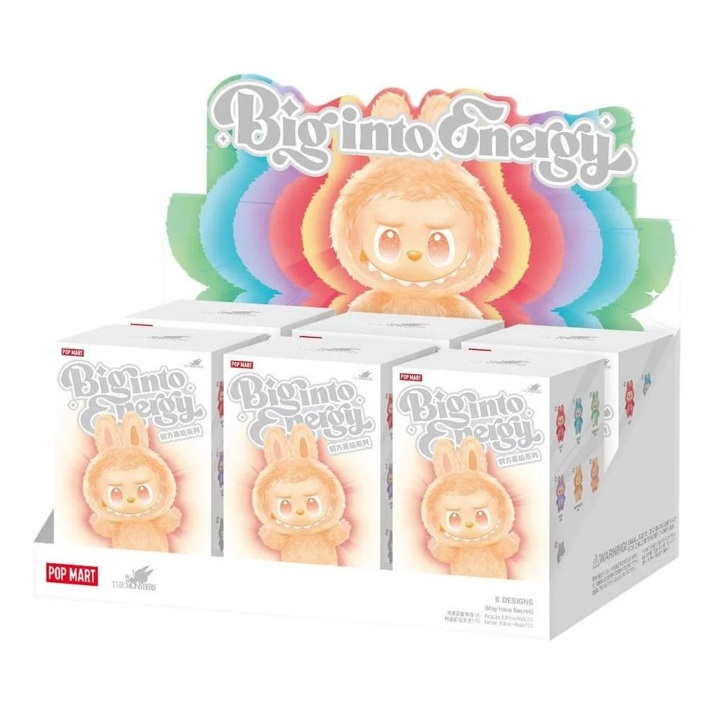 Pop Mart Labubu The Monsters Blind Box Collection - Big Into Energy V3 Series - Random Vinyl Figure or Plush Collectable (6+ Styles, Premium PVC/Soft Plush, Kawaii Pop Art Design) - Mystery Unboxing Gift for Anime, Art Toy & Pop Culture Fans