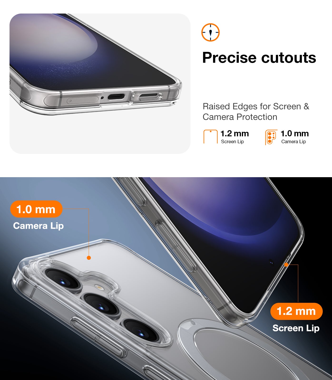 TORRAS 360°Spin Magnetic Stand for Samsung Galaxy S25 Plus Case (2025), Fit for Magsafe Mil-Grade Shockproof Slim Protective S25+ Plus Case with Kickstand & Ring Holder, Ostand Spin, Clear