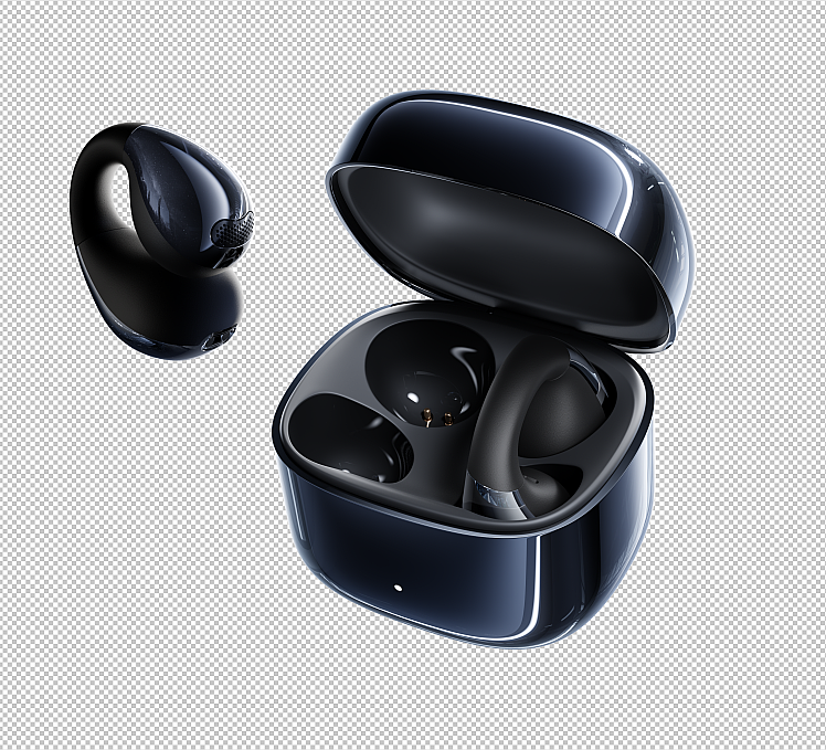 LINKLIKE RingStar Air Open-Ear Headphones – Lightweight Bluetooth 5.3 Earbuds with ENC Noise Reduction Microphone, 36H Playtime, Secure Fit for Sports, Running, Office & Daily Use – Black