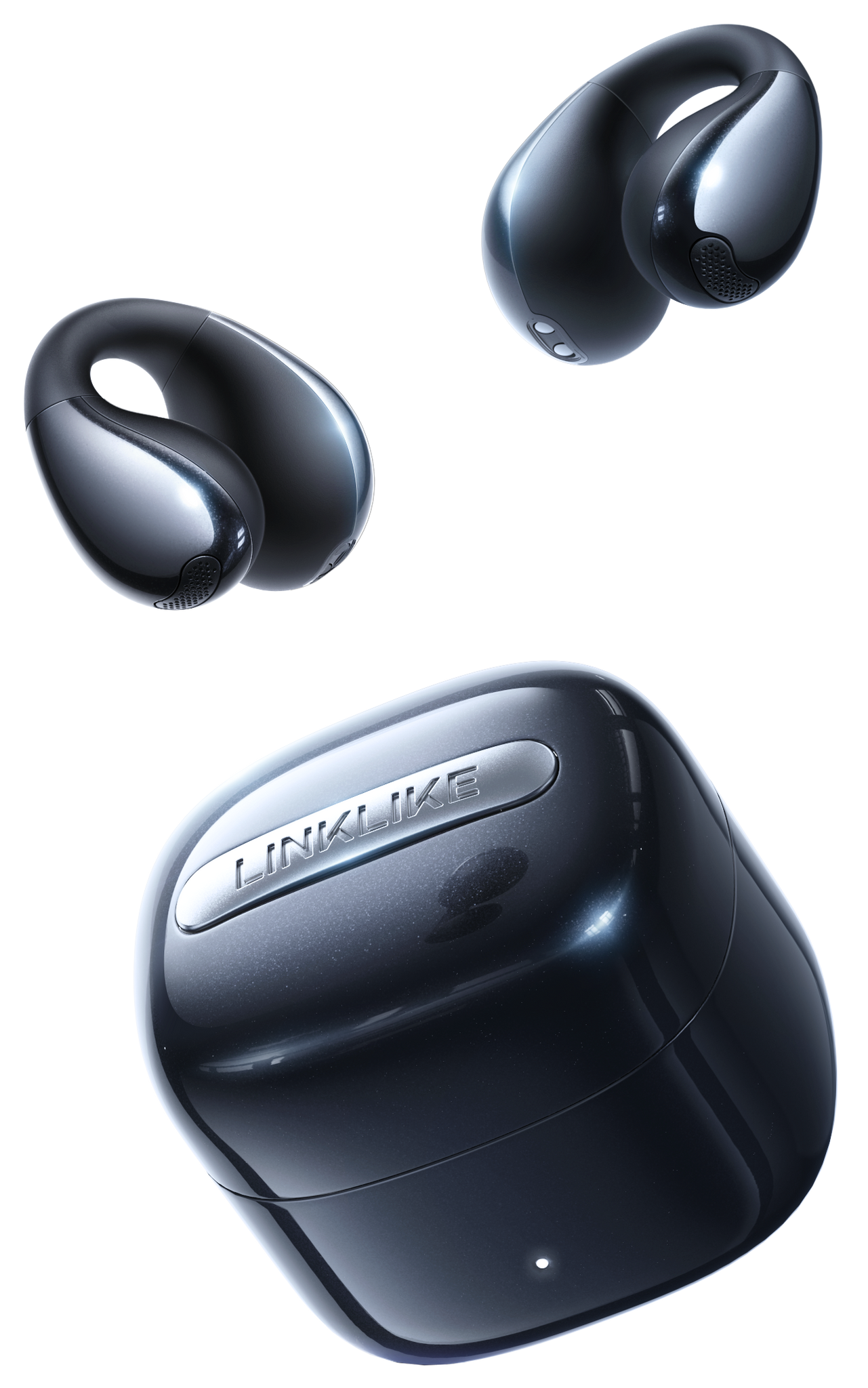 LINKLIKE RingStar Air Open-Ear Headphones – Lightweight Bluetooth 5.3 Earbuds with ENC Noise Reduction Microphone, 36H Playtime, Secure Fit for Sports, Running, Office & Daily Use – Black