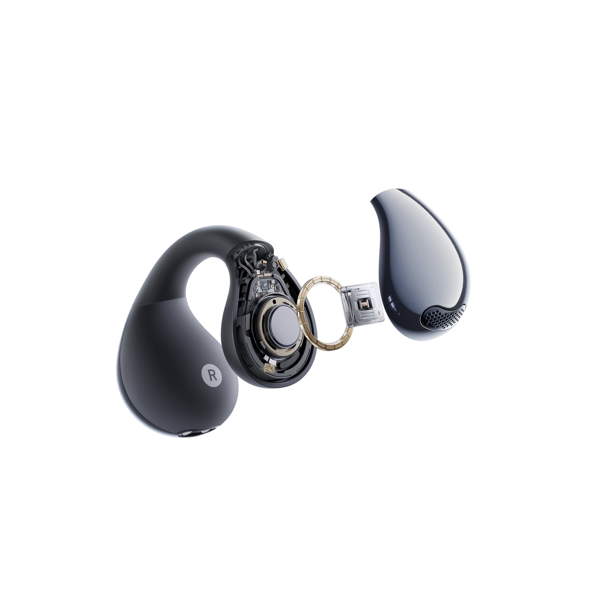 LINKLIKE RingStar Air Open-Ear Headphones – Lightweight Bluetooth 5.3 Earbuds with ENC Noise Reduction Microphone, 36H Playtime, Secure Fit for Sports, Running, Office & Daily Use – Black