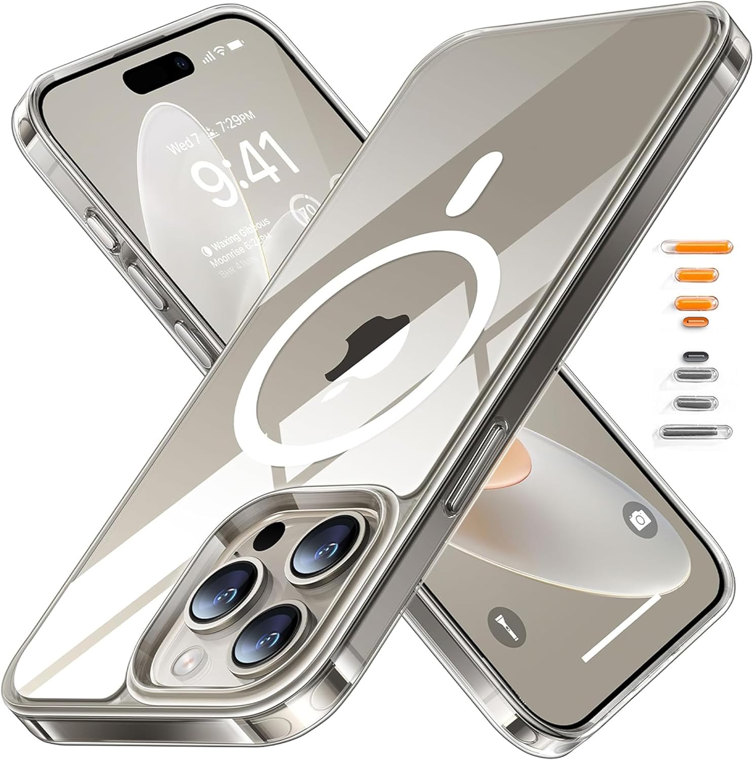 TORRAS-Magnetic-Clear-for-iPhone-15-Pro-Max-Case-Military-Grade-Drop-Tested-Anti-Yellowing-Compatible-with-MagSafe-Slim-yet-Protective-Non-Slip-Phone-Cover-for-iPhone-15-ProMax-Case-Crystal-Clear